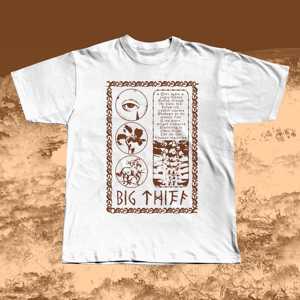 Big Thief Inspired  Folk Graphic White T-Shirt